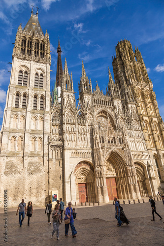Rouen, France. The main facade of the Cathedral, XII century