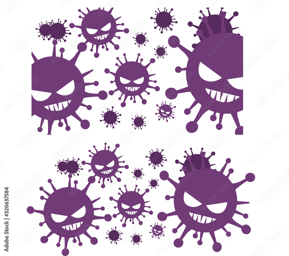 イラスト素材 ウイルス 菌 微生物 花粉 細胞 病 ベクター Stock Vector Adobe Stock