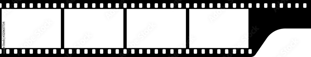 Black and white camera film template. Vector illustration. - obrazy, fototapety, plakaty 