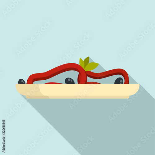 Greek salad icon. Flat illustration of greek salad vector icon for web design