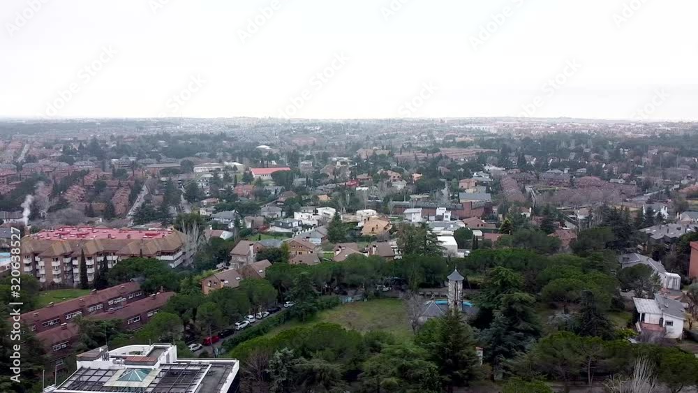 Aerial view of European residential neighborhood, of European capital. Aerial view of European residential neighborhood, of European capital.