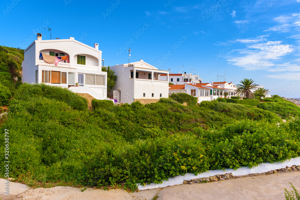 Cala Torret - beautiful bay in the southern coast at Binibeca village. Menorca, Spain