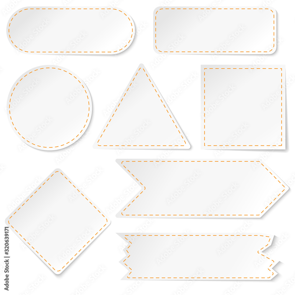 Set of white papers stickers Stock Illustration Set of white papers stickers Stock Illustration