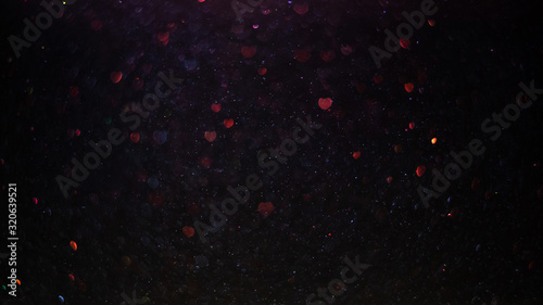 Valentine's day abstract background, heart shape bokeh