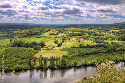 Farmland in Dordogne  France  as Seen from the Gardens of Marqueyssac