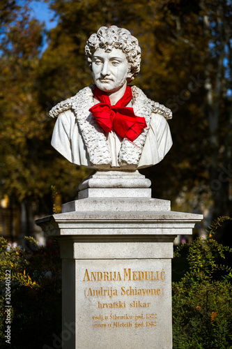 Sculpture with tie in Zagreb, Croatia