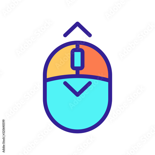 Scroll the screen icon vector. A thin line sign. Isolated contour symbol illustration