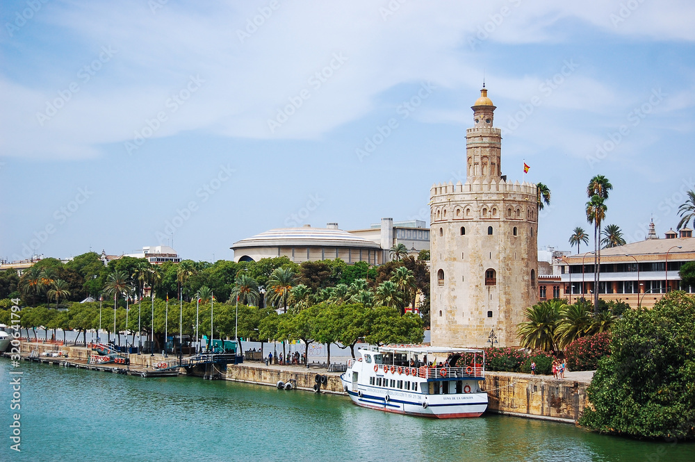 View of Torre del Oro in Seville