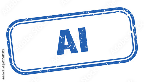 ai stamp. ai square grunge blue sign. ai tag