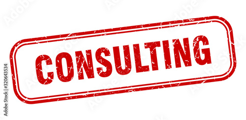 consulting stamp. consulting square grunge red sign. consulting tag
