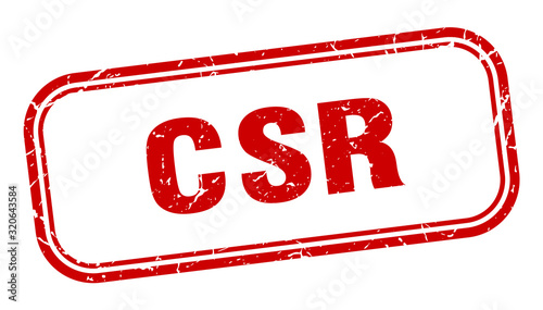 csr stamp. csr square grunge red sign. csr tag
