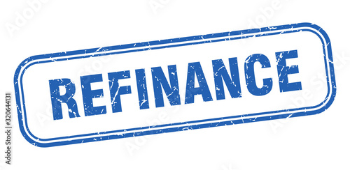 refinance stamp. refinance square grunge blue sign. refinance tag