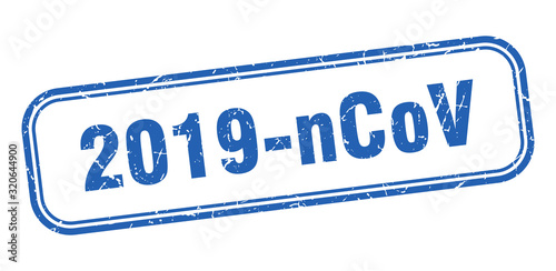 2019-ncov stamp. 2019-ncov square grunge blue sign. 2019-ncov tag