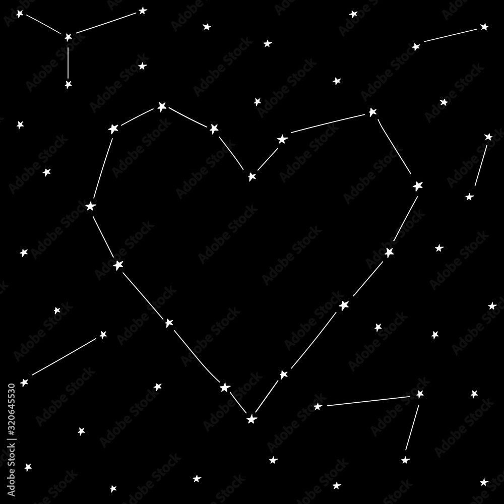 Fototapeta premium Stars love heart template design for valentine day