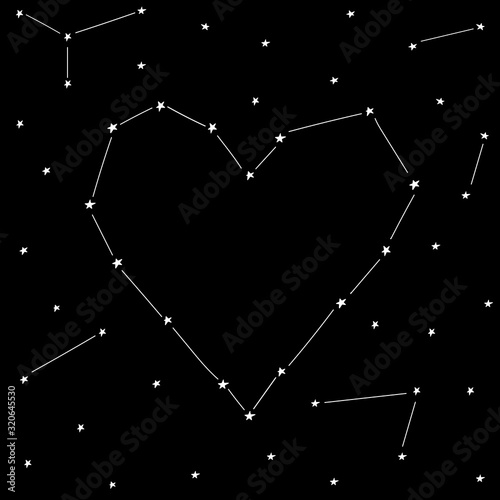 Stars love heart template design for valentine day