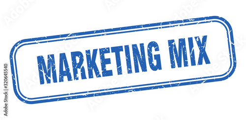 marketing mix stamp. marketing mix square grunge blue sign. marketing mix tag