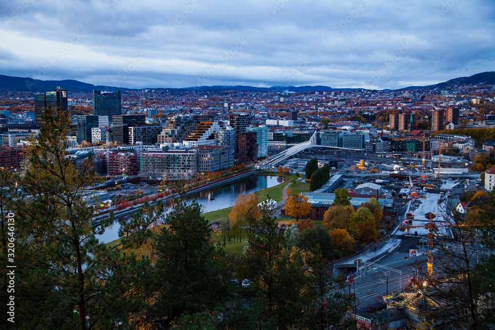 Panorama Stadt Oslo Norwegen 