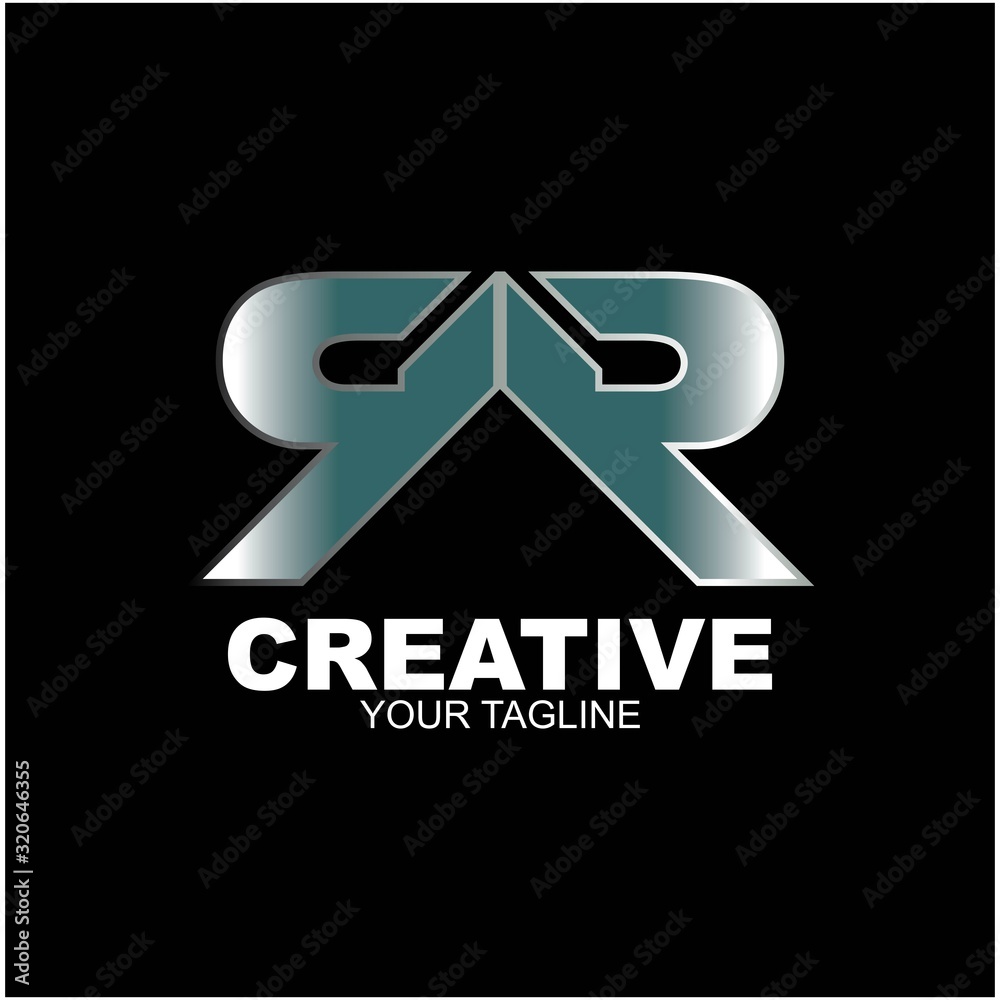 Initial letter RR vector logo design, isolated on black background creative , vector illustration Initial letter RR vector logo design, isolated on black background creative , vector illustration