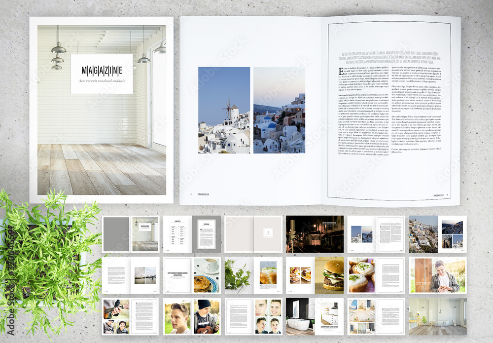 Black and White Magazine Layout Stock Template | Adobe Stock