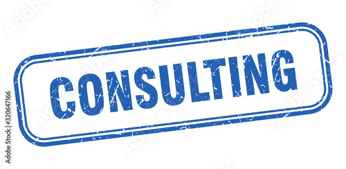consulting stamp. consulting square grunge blue sign. consulting tag