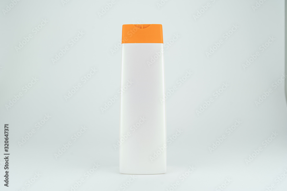 Shampoo Bottle without Logo infront of white Background Shampoo Bottle without Logo infront of white Background