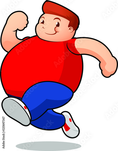 chubby guy running