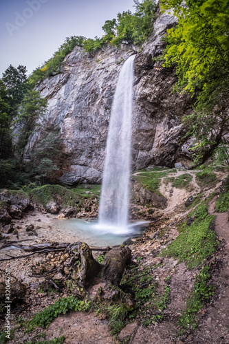 Waterfall Wildensteiner Wasserfall on mountain Hochobir in Gallicia  Carinthia  Austria