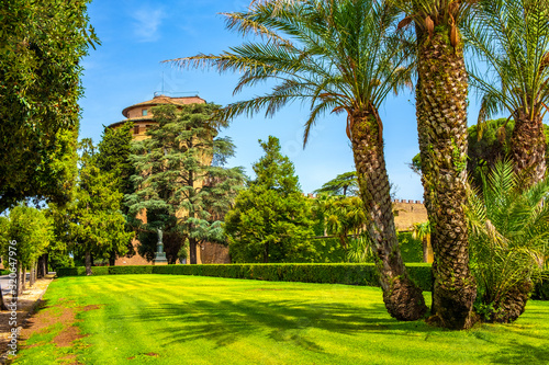 Rome, Vatican City, Italy - St. John Tower - Torre di San Giovanni - within the Vatican Gardens in the Vatican City State