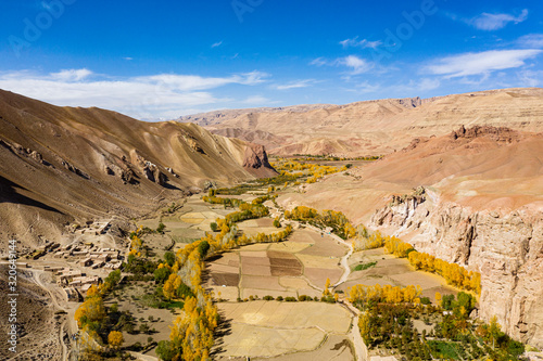 Fertile valley near Yakawlang province, Bamyan, Afghanistan photo