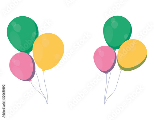 Isolated party balloons vector design