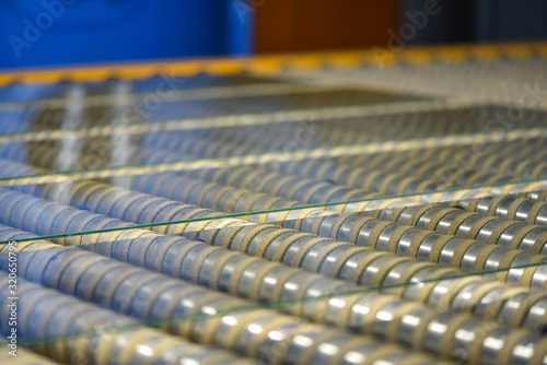 Glass panes in glass factory on the special equipment