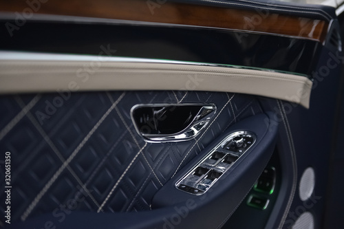 Luxury car door trims and handle.