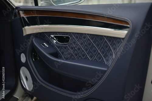 Luxury car door trims and handle.
