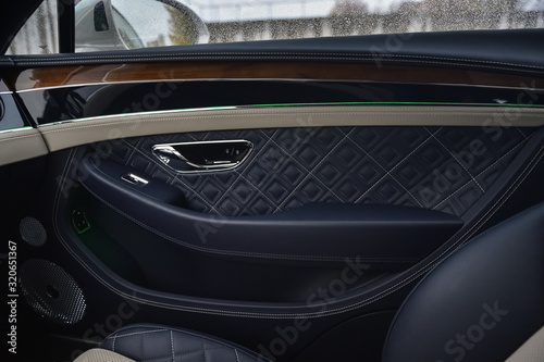 Luxury car door trims and handle.