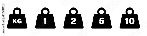 Kilogram icons isolated on white background. Scale icon vector. Mass measurement.