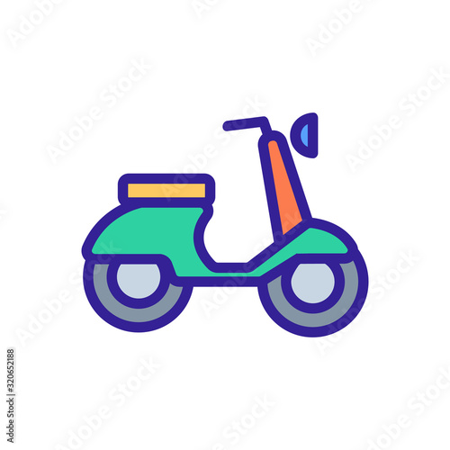 moped icon vector. A thin line sign. Isolated contour symbol illustration