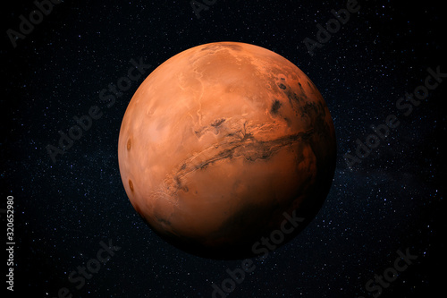 Murais de parede Exploration of Mars the Red planet of the solar system in space