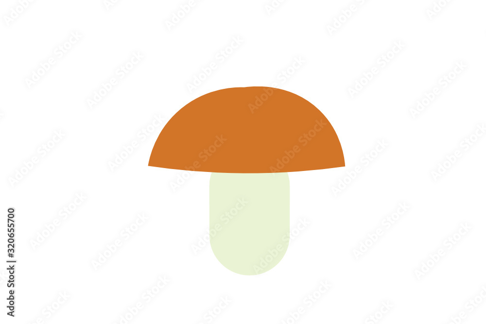 Mushroom with brown hat isolated on the white background. Mushroom vector illustration. Wild spore plant that grows all over of the world. Mushroom with brown hat isolated on the white background. Mushroom vector illustration. Wild spore plant that grows all over of the world.