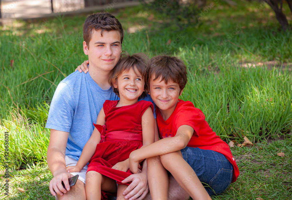 Fototapeta premium happy brothers outdoor