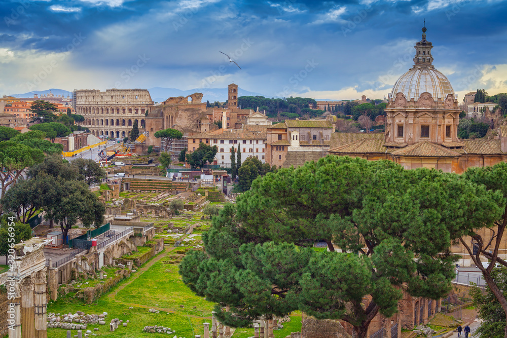 cityscape of Rome city and old ruins. Italy cityscape of Rome city and old ruins. Italy