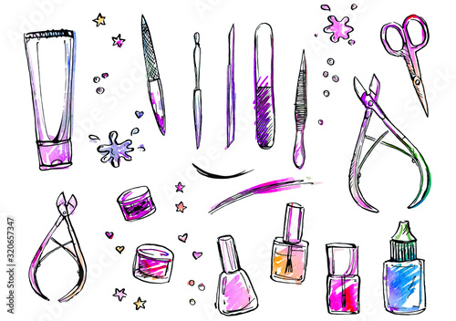 Set of tools for manicure