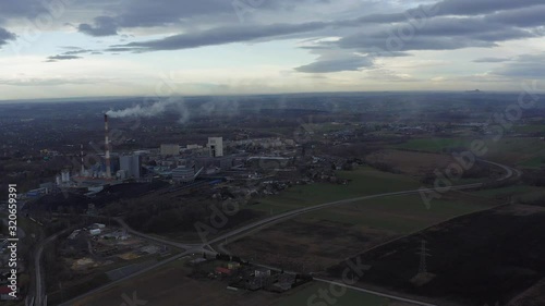 Static drone footage of a working coal mine