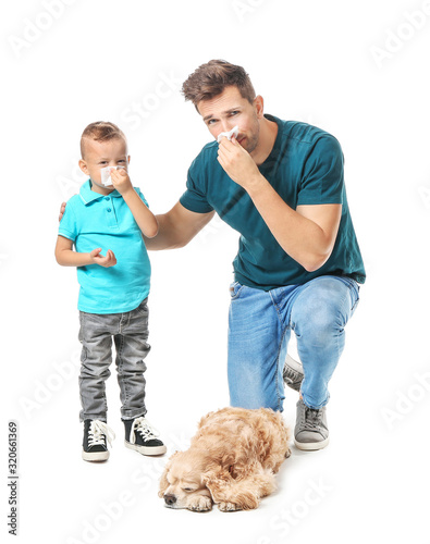 Young man and his little so...