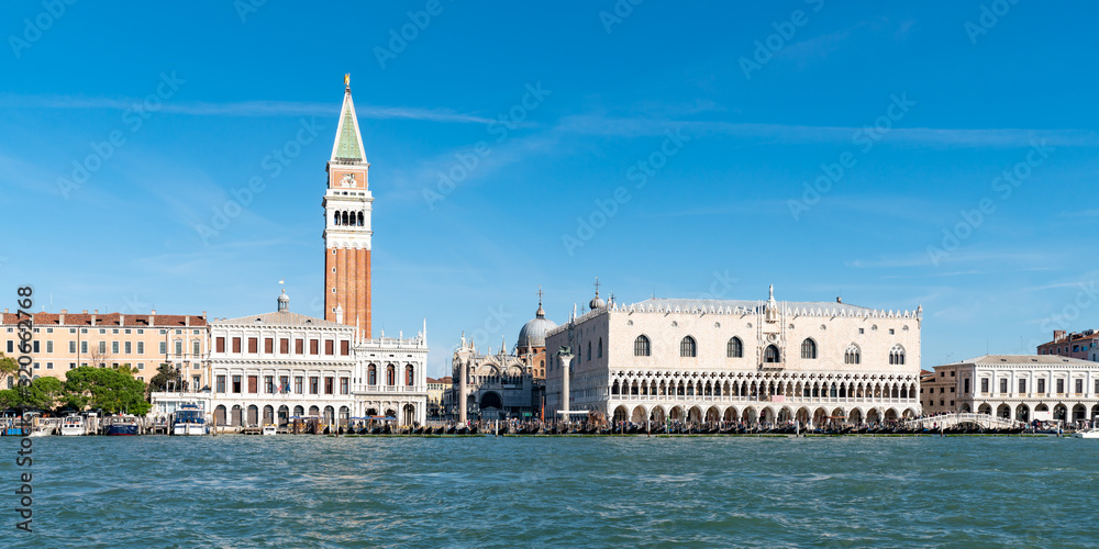 Panoramic view of Piazza San Marco and Doge's Palace in Venice, Italy	