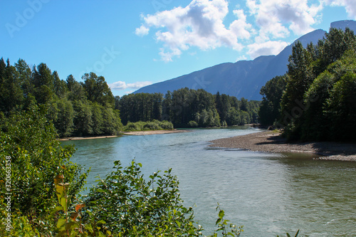 Idyllic river in Canada: Wonderful Skeena River in British Columbia photo