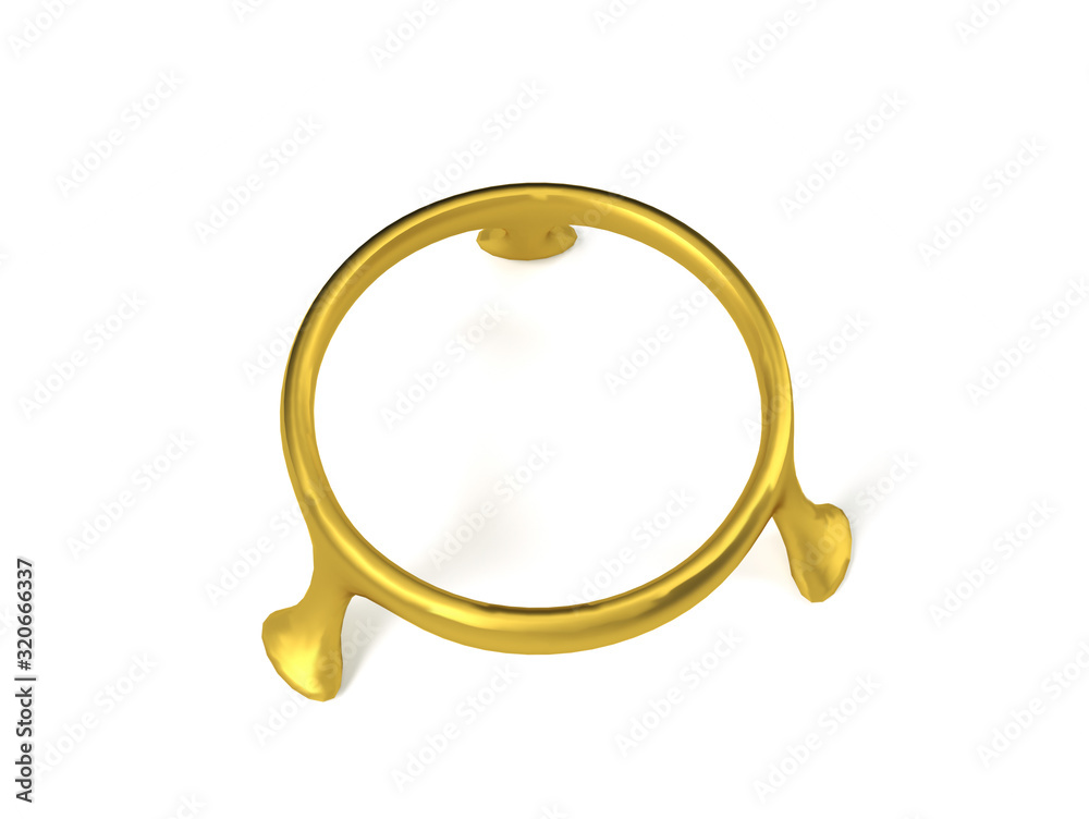 Fototapeta premium Empty golden podium 3d illustration on white background