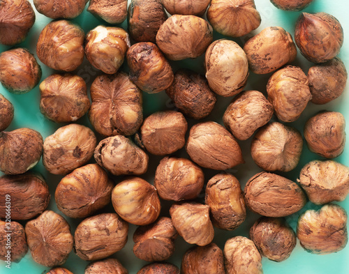hazelnuts on a background