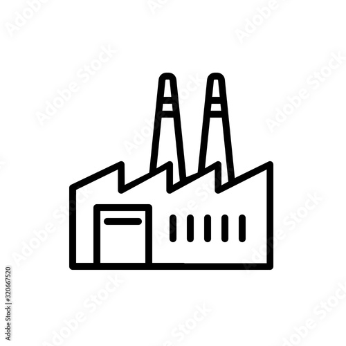 Plant Factory Service Industry Building Icon Vector Flat