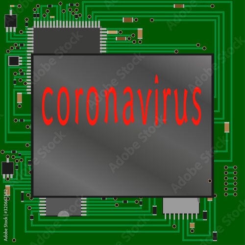 Computer science technology communications logo for cutting edge new age world future company business .coronavirus