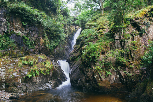 Aira Force Waterfall, near Ullswater in the English Lake District. England. UK. photo